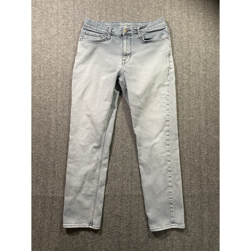 Goodfellow & Co Mens Straight Leg Gray Jeans 32x30 Mid Rise Stretch Denim